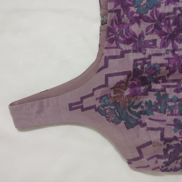 Free People Sleeveless Floral Mini Dress, Color Pearl Gray Size XS - Picture 4 of 14